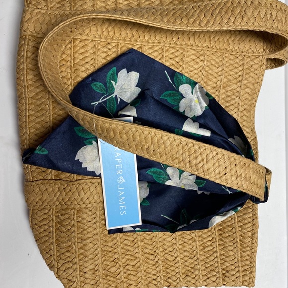 Draper James Straw Bag with Floral Scarf NWT - Picture 5 of 5